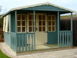 Georgian Apex Summerhouse 18 - Painted, Double Door, Fitted Free Georgian Apex Summerhouse 18 - Painted, Double Door, Fitted Free